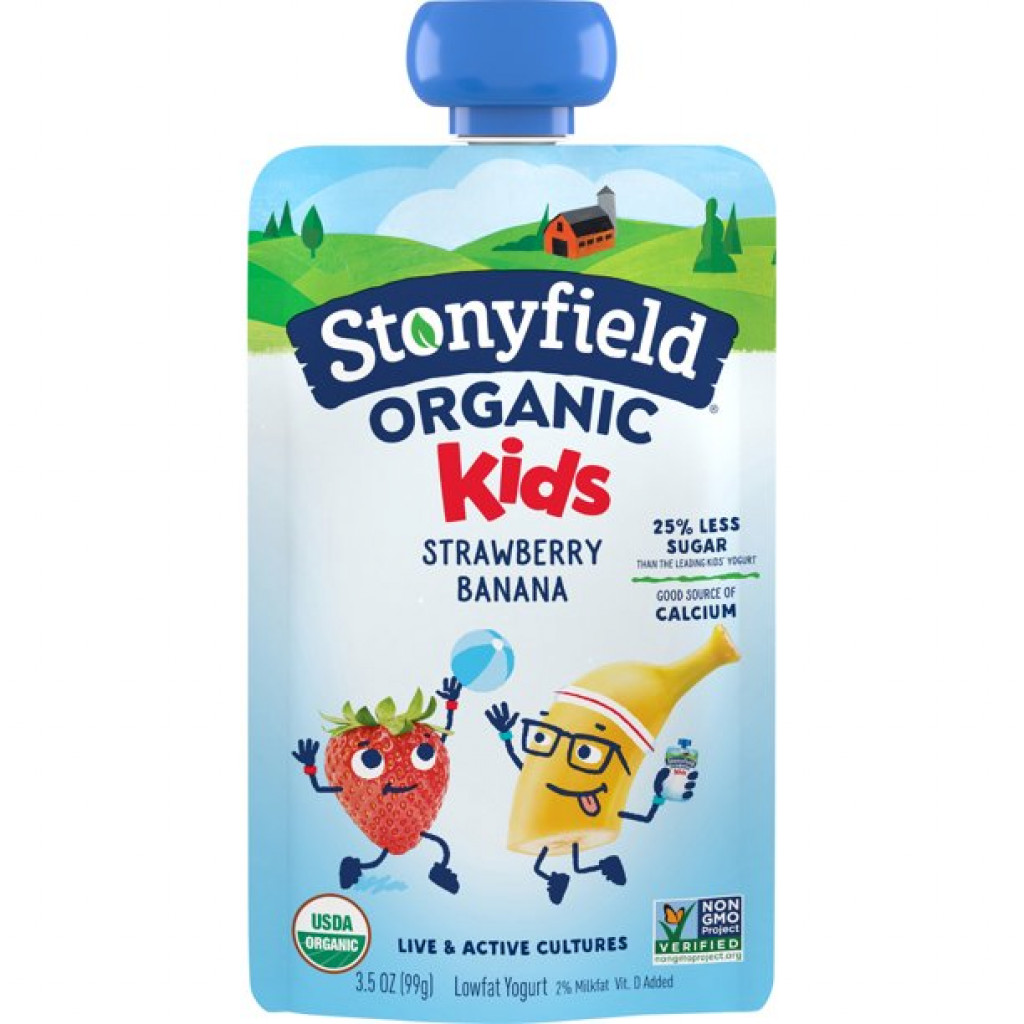 Stonyfield Organic - Yo Kids Yogurt , Strawberry/Banana 3.5 oz. Pouch
