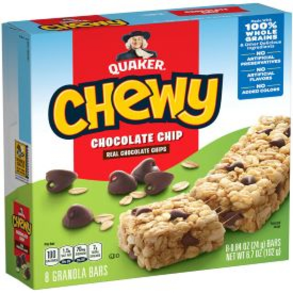 QUAKER CHEWY GRANOLA BARS, C.C 8PK