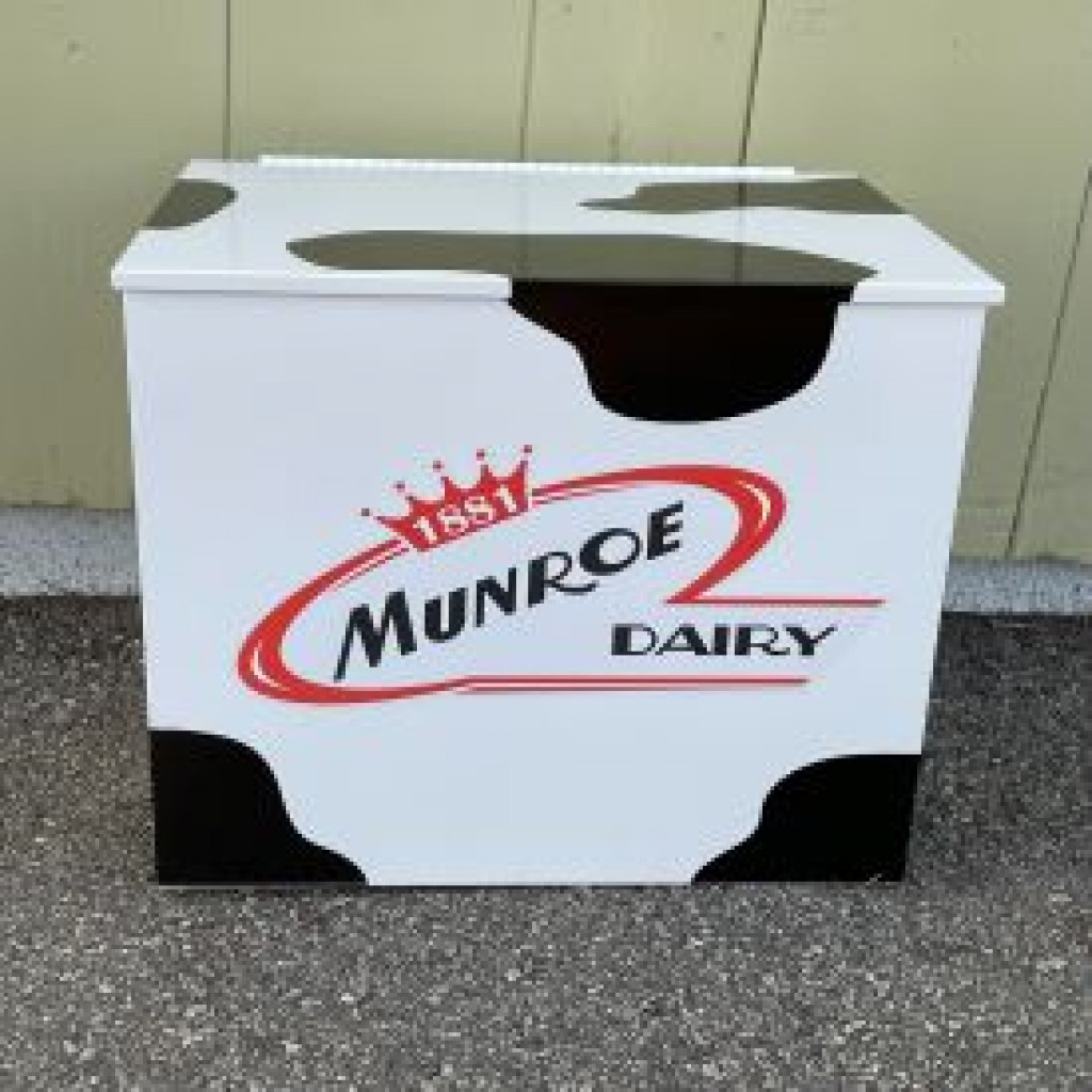 Munroe Dairy - Insulated Milk Box, Cow Print/White