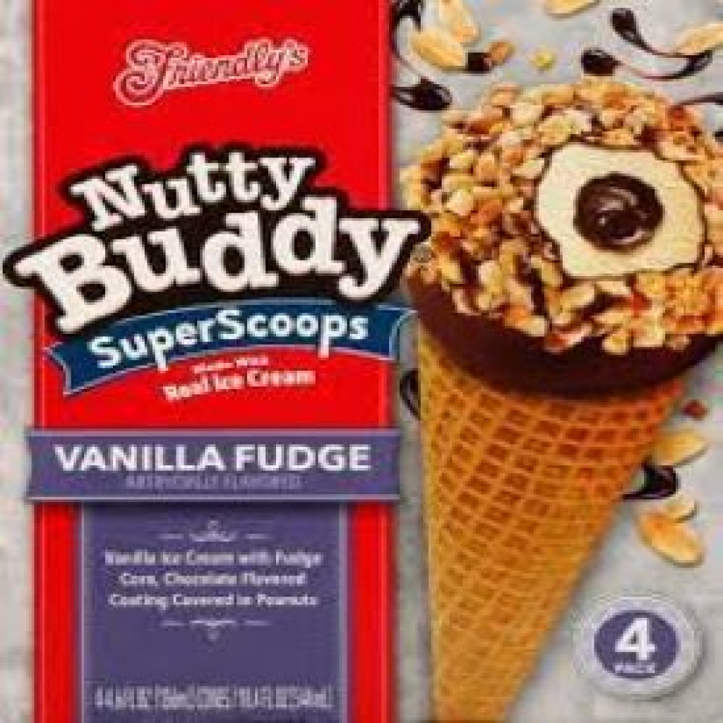 Nutty Buddy, Vanilla Fudge, 4pack