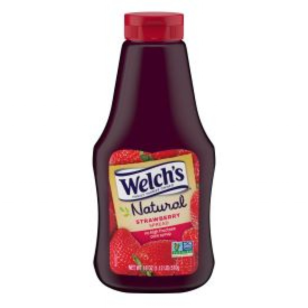 Welch's Natural Strawberry Spread, Squeeze, 18oz