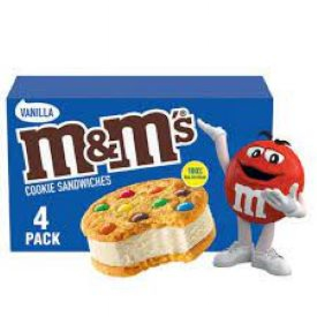 M&M Cookie Sandwich Vanilla, 4pk