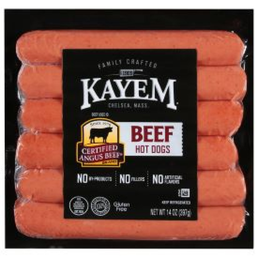 KAYEM ALL BEEF HOT DOGS, 14OZ