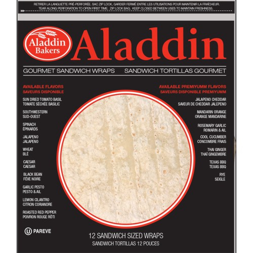 Aladdin Sandwich Wraps- White 12in, 12ct