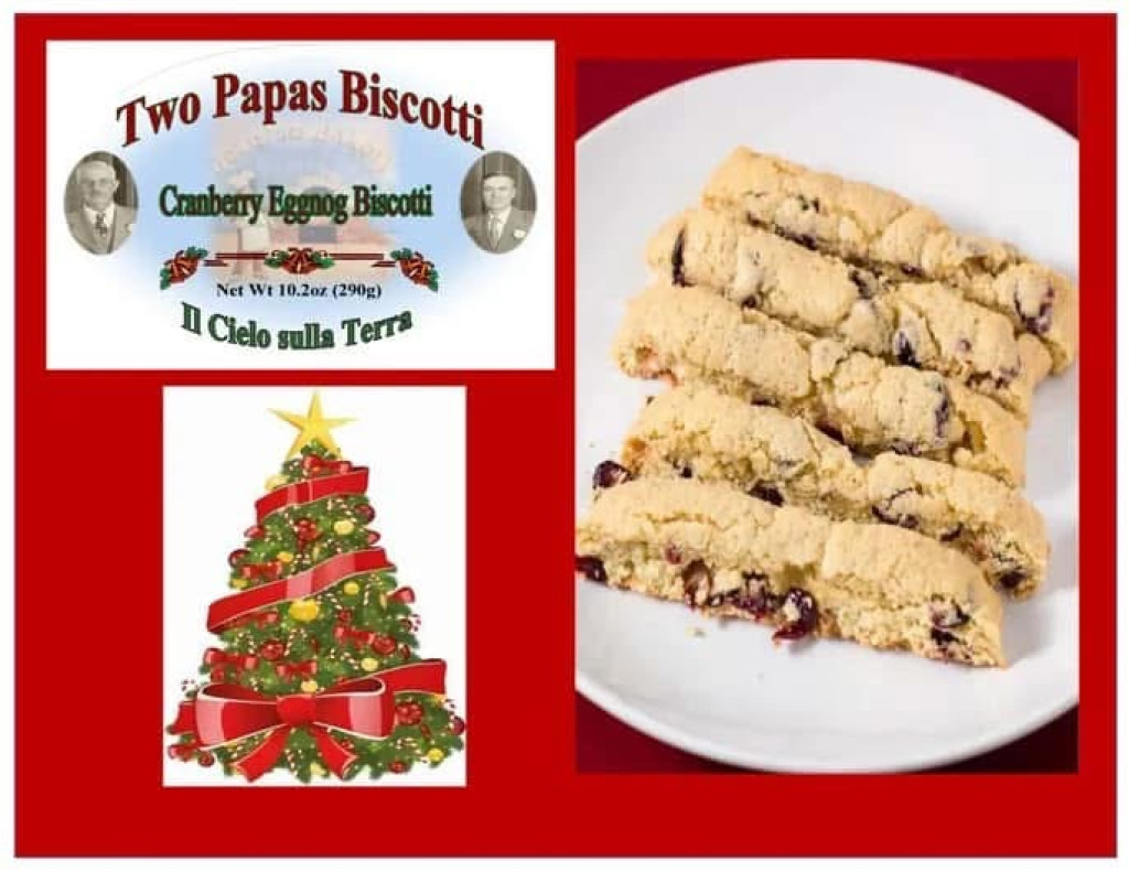 Two Papas Cranberry Eggnog Biscotti