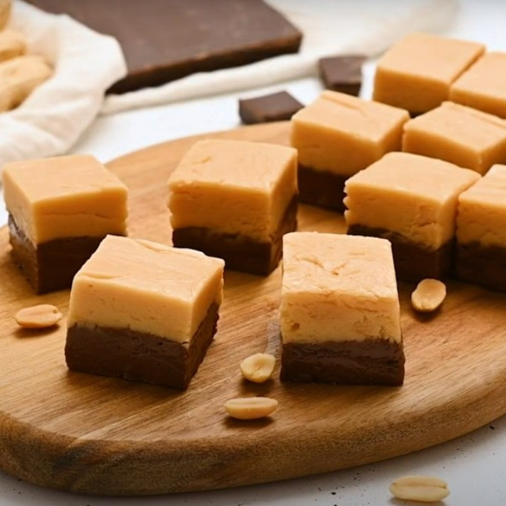 CHOCOLATE PEANUT BUTTER FUDGE, 8oz