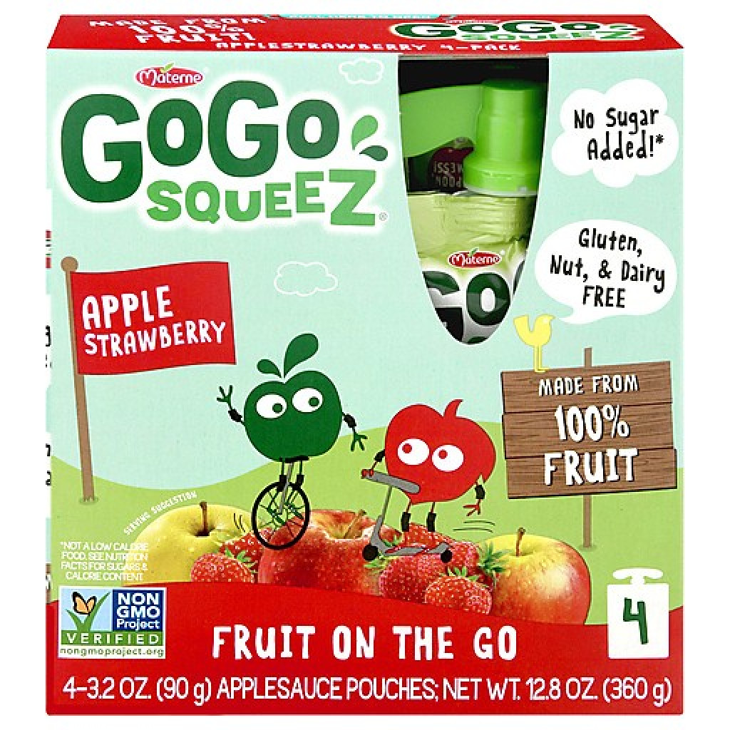 GoGo SqueeZ, Apple/Strawberry 4 pack