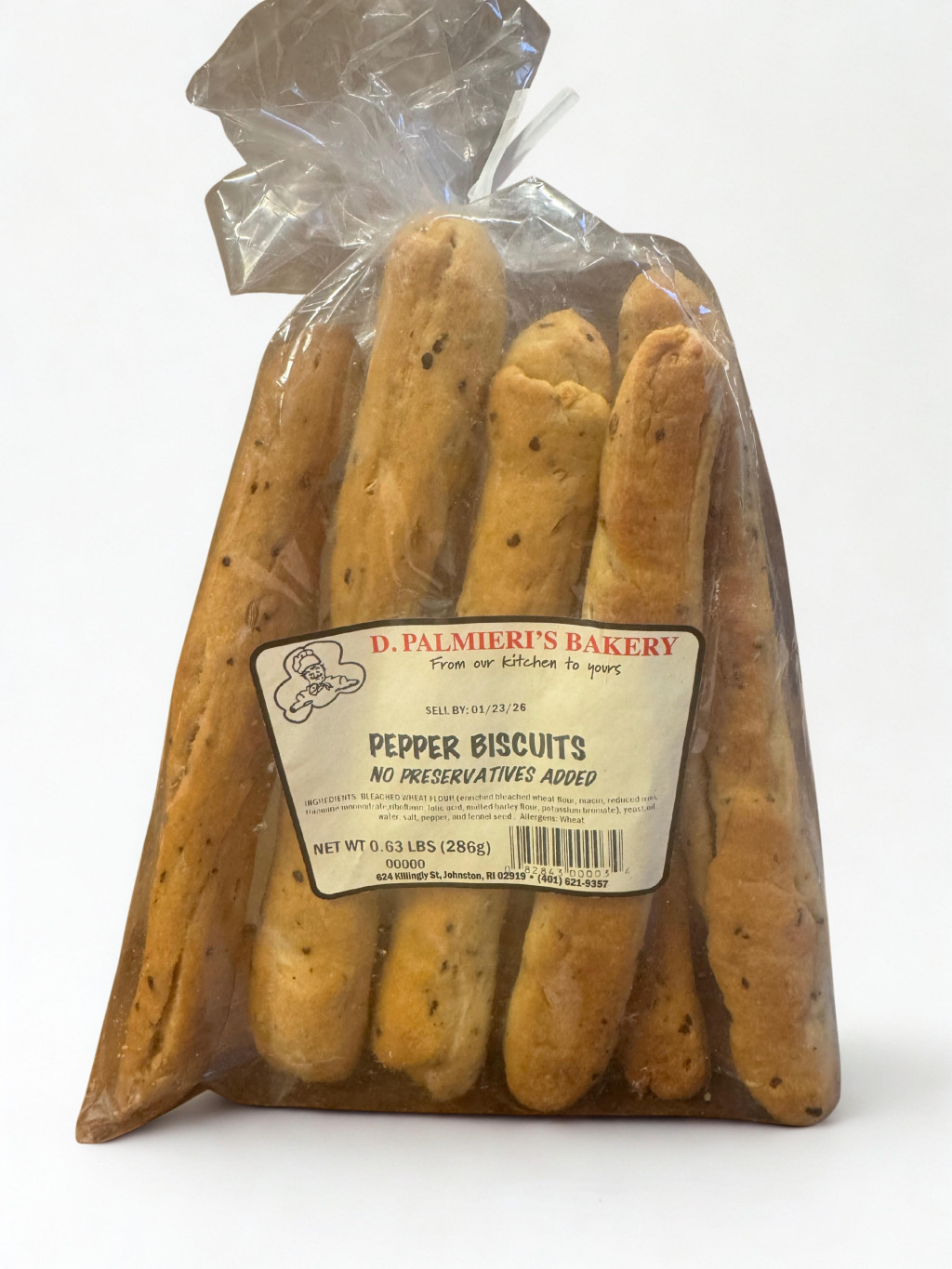 D. PALMIERI'S PEPPER BISCUITS, 10 OZ