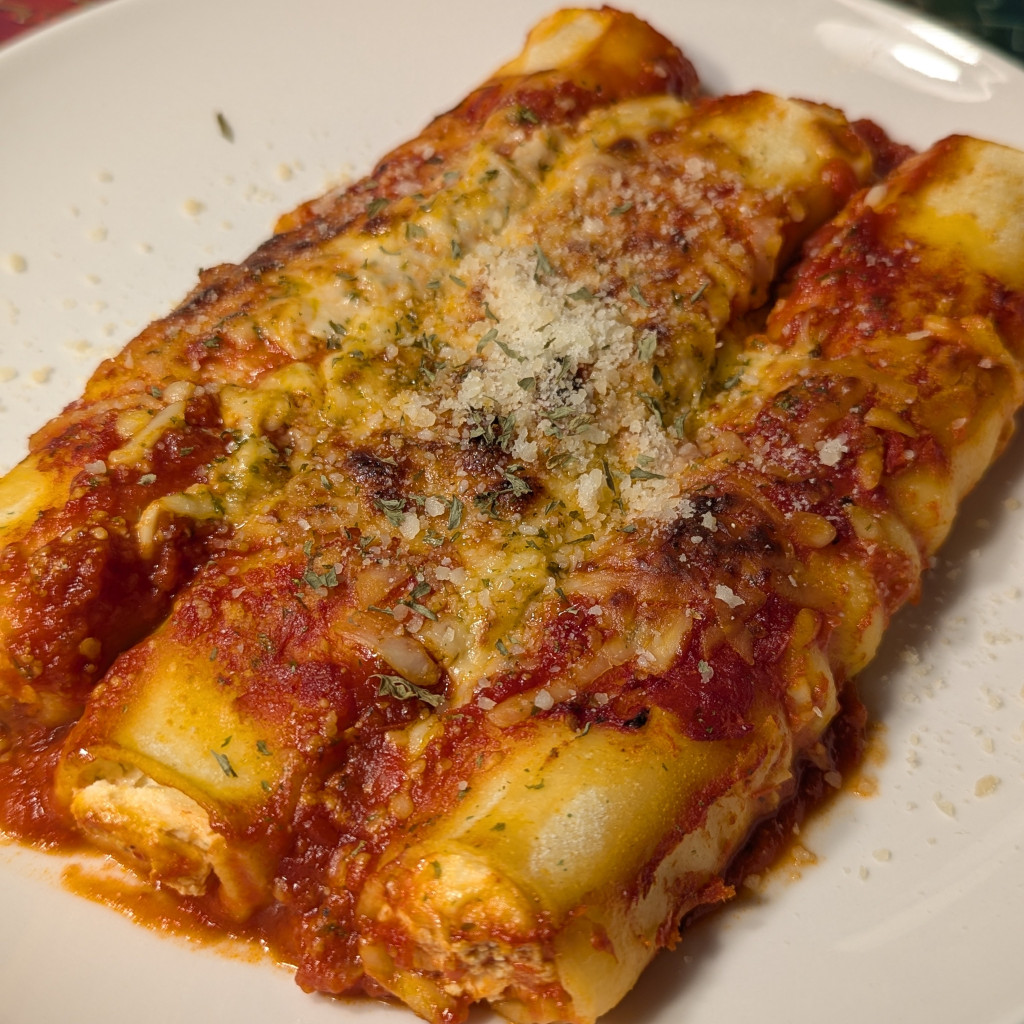 Little Rhody Pasta Cheese Manicotti